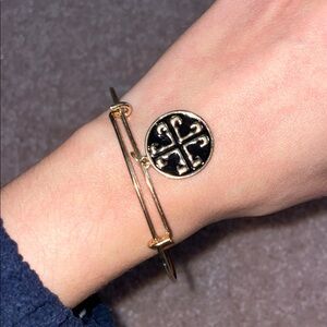 Gold and Black Bangle Bracelet